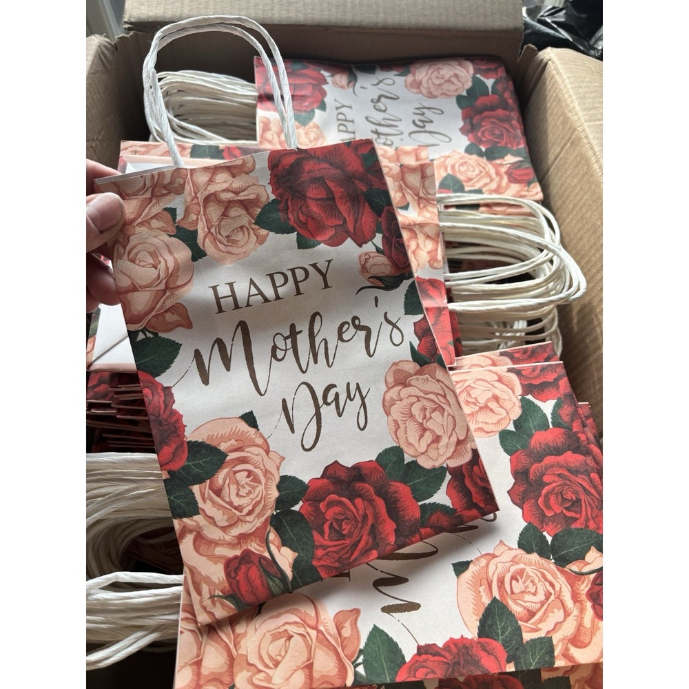 100+ PCS of "Happy Mother's Day" Gift Bags  5.8L X 8.2H X 3.1W‎